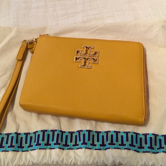 Tory Burch Handbags - 🌼 | Tory Burch Britten  Zip Pouch Cassia  Gold/Yellow  🌼